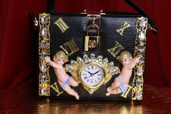 SOLD! 9048 Baroque Le Boy Beige Cherub Angel Embellished Handbag - Image 4