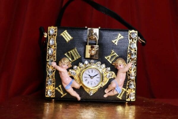 SOLD! 9048 Baroque Le Boy Beige Cherub Angel Embellished Handbag - Image 5