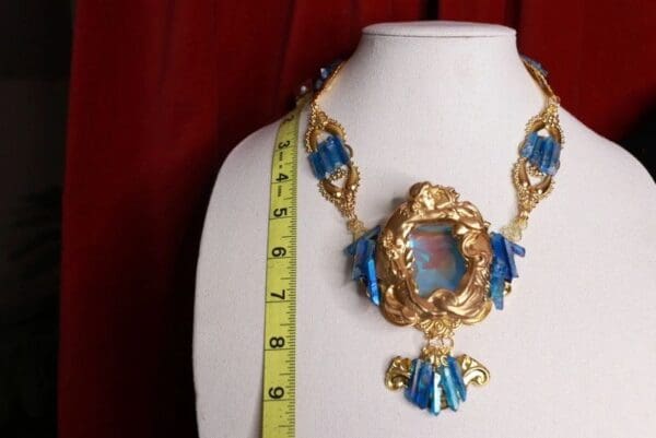 SOLD! 9060 Genuine Gemstones Kissing Mermaids Baroque Massive Necklace - Image 5