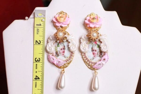 SOLD! 9065 Victorian Marie Antoinette Rose Studs Earrings - Image 3