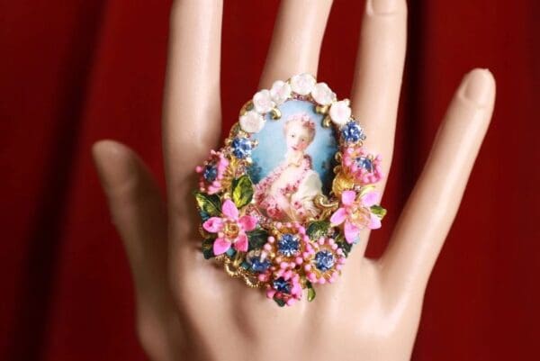 SOLD! 9067 Marie Antoinette Royal Garden Adjustable Cocktail Ring - Image 3