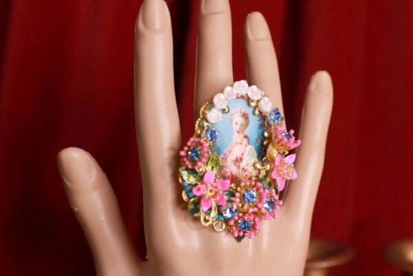 SOLD! 9067 Marie Antoinette Royal Garden Adjustable Cocktail Ring - Image 4
