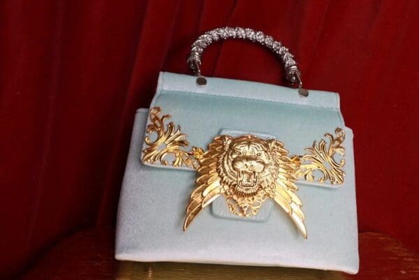 SOLD! 9175 Baroque Velvet Runway Tiger Handbag Purse - Image 3