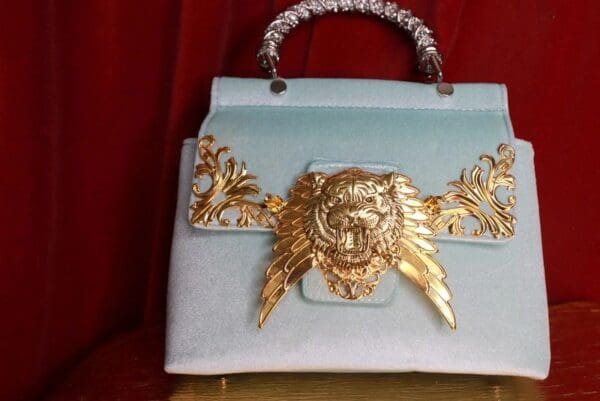SOLD! 9175 Baroque Velvet Runway Tiger Handbag Purse