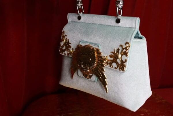 SOLD! 9175 Baroque Velvet Runway Tiger Handbag Purse - Image 2