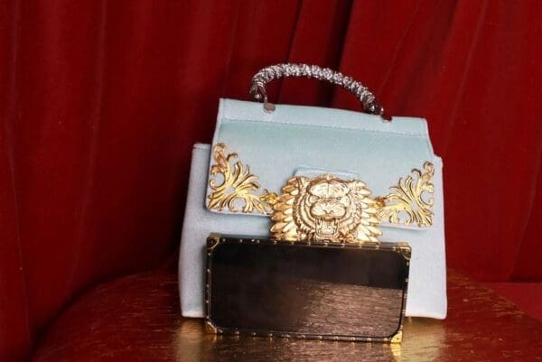 SOLD! 9175 Baroque Velvet Runway Tiger Handbag Purse - Image 7