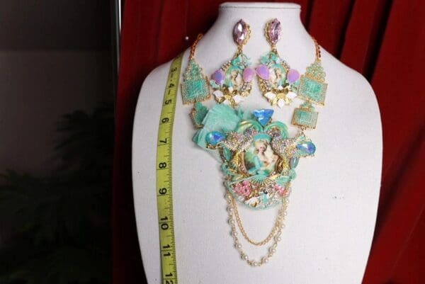SOLD! 9178 Marie Antoinette Aqua Garden Massive Necklace - Image 4