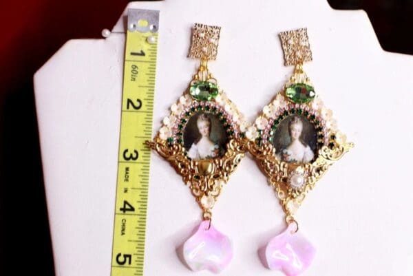 SOLD! 9181 Madam Bovary Cameo Long Studs Earrings - Image 4