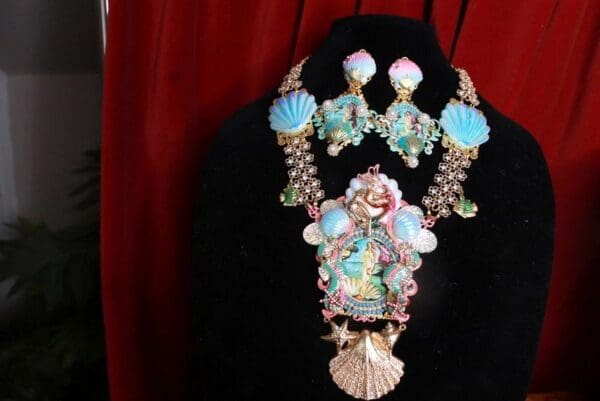 SOLD! 9212 Birth Of Venus Sea Horse Fish Baroque Necklace - Image 3