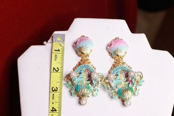 SOLD! 9213 Birth Of Venus Sea Horse Fish Baroque Earrings - Image 2