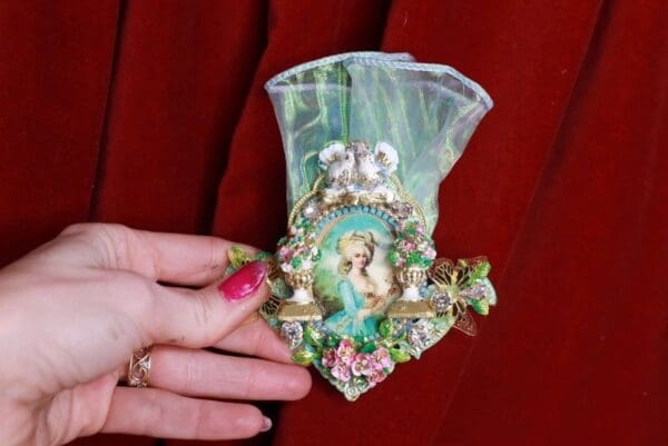 SOLD! 9225 Young Marie Antoinette Pale Aqua Brooch - Image 3
