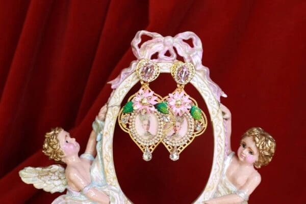 SOLD! 9247 Young Marie Antoinette Pale Pink Earrings - Image 2