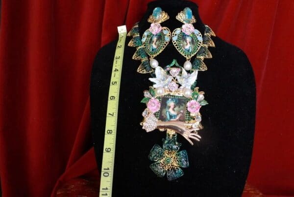 SOLD! 9249 Marie Antoinette Large Blue Bow Massive Necklace - Image 5