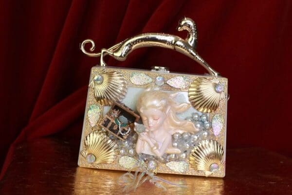 SOLD! 9254 Baroque Boutique Style Mermaid Nautical Embellished Handbag - Image 2