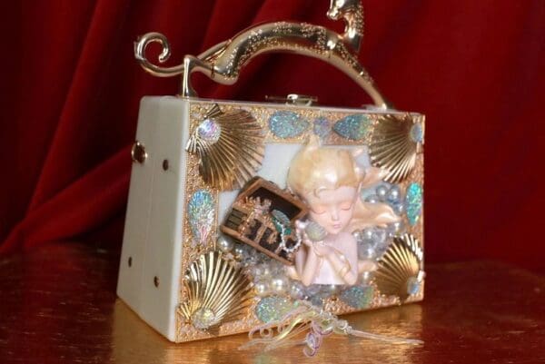 SOLD! 9254 Baroque Boutique Style Mermaid Nautical Embellished Handbag - Image 3