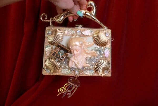 SOLD! 9254 Baroque Boutique Style Mermaid Nautical Embellished Handbag - Image 7