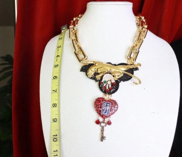 SOLD! 9255 Baroque Chained Leopard Massive Necklace - Image 2