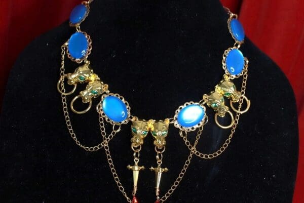 SOLD! 9256 Baroque Chained Leopard Massive Necklace