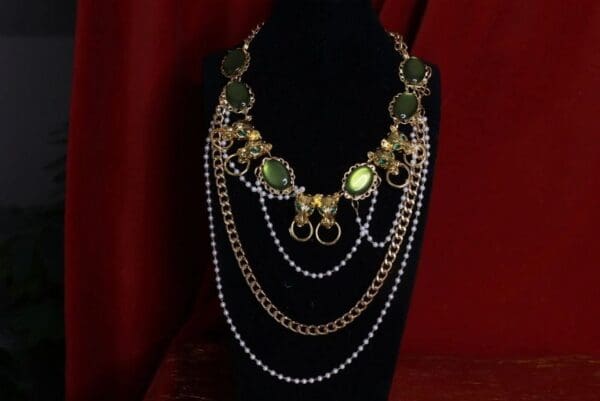 SOLD! 9257 Baroque Chained Leopard Massive Necklace - Image 3