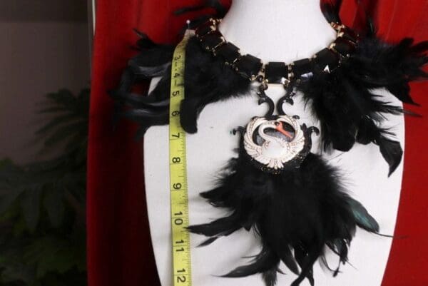 SOLD! 9261 Art Deco Genuine Feather Swan Collar Necklace - Image 3
