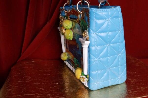 SOLD! 9274 Baroque Sicilian Lemon PU Leather Tote Handbag - Image 9