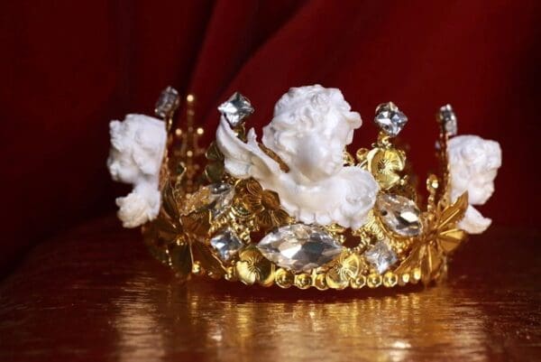 SOLD! 9294 Baroque Runway Chubby 5 White Cherubs Headband Crown