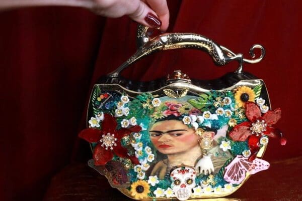 SOLD! 9296 Frida Kahlo Embellished Handbag - Image 4