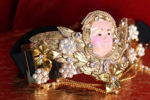 SOLD! 9298 Baroque Cherub Angel Pearl Corset Waist Belt Size S, L, M - Image 7