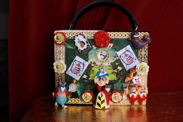 SOLD! 9300 Alice In Wonderland Embellished Handbag - Image 2