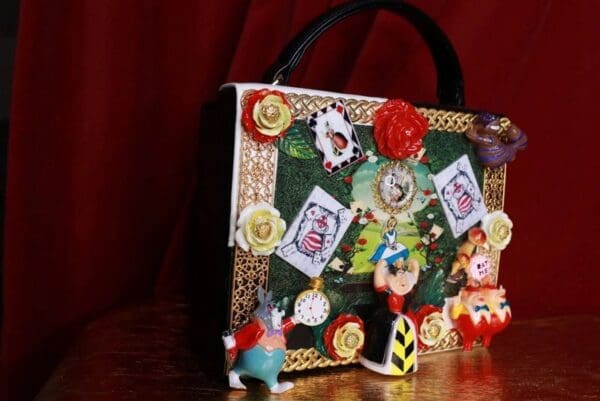 SOLD! 9300 Alice In Wonderland Embellished Handbag - Image 4