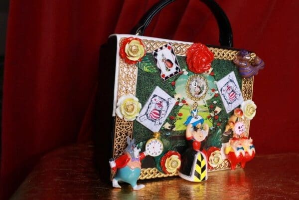 SOLD! 9300 Alice In Wonderland Embellished Handbag - Image 5