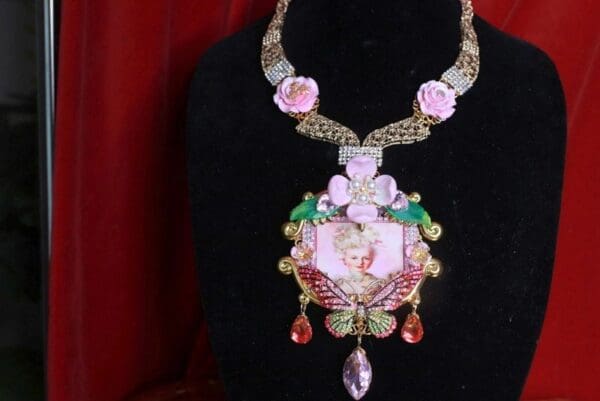 SOLD! 9307 Marie Antoinette Light Pink Massive Necklace - Image 7