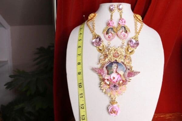 SOLD! 9309 Marie Antoinette Light Pink Massive Necklace Versailles Style - Image 5