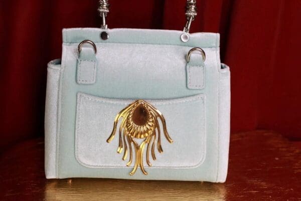 SOLD! 9314 Victorian Velvet Marie Antoinette Embellished Handbag - Image 7