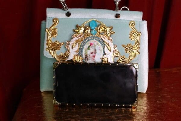 SOLD! 9314 Victorian Velvet Marie Antoinette Embellished Handbag - Image 9