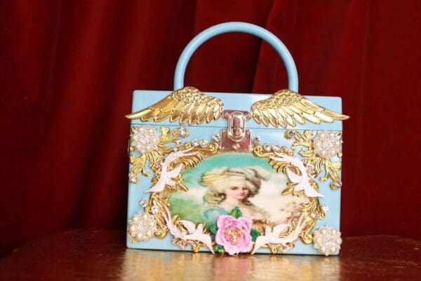 SOLD! 9315 Victorian Box Marie Antoinette Embellished Handbag - Image 4