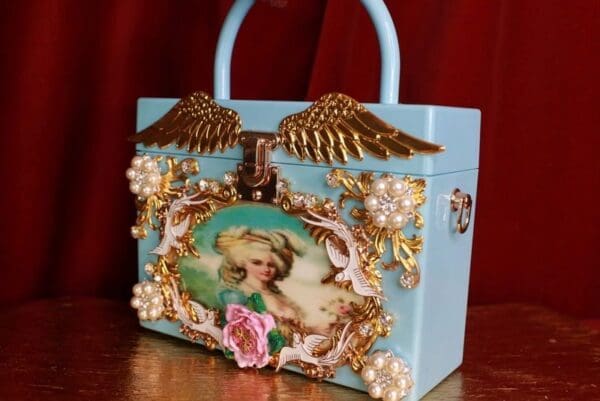 SOLD! 9315 Victorian Box Marie Antoinette Embellished Handbag - Image 3