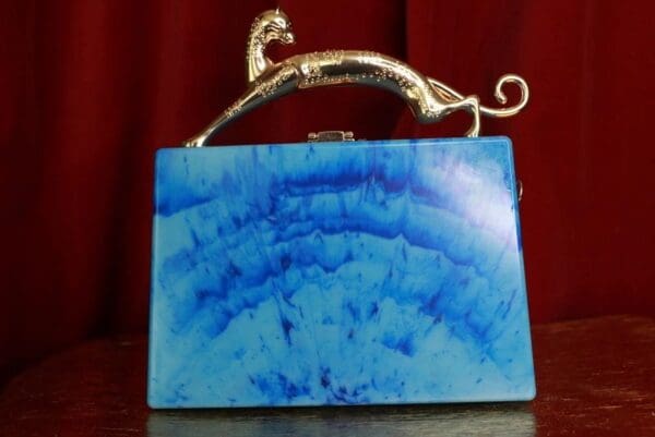 SOLD! 9318 Baroque Boutique Style Mermaid Seahorses Nautical Embellished Handbag - Image 6