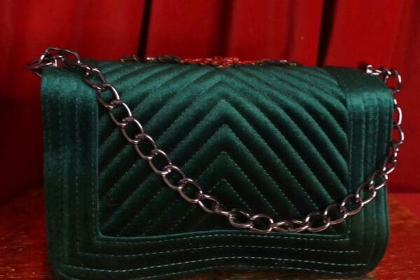 SOLD! 9321 Baroque Velvet Virgin Mary Embellished Handbag - Image 6