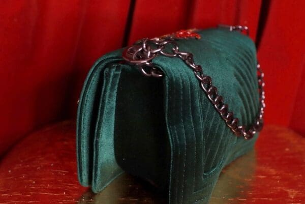 SOLD! 9321 Baroque Velvet Virgin Mary Embellished Handbag - Image 7