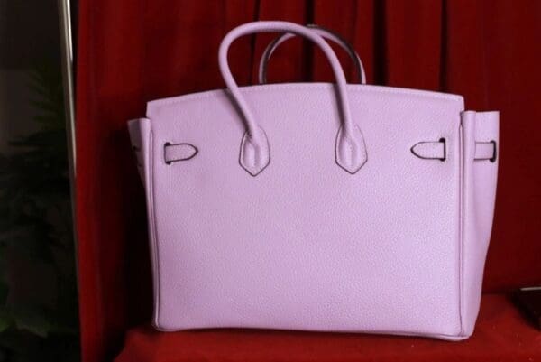 SOLD! 9323 Baroque GENUINE LEATHER Hand Painted Lavender Handbag - Image 8