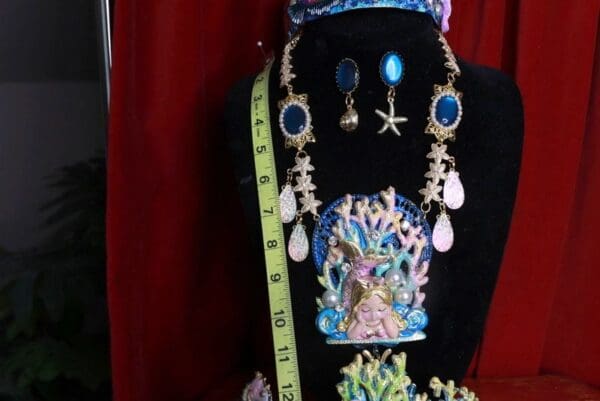 SOLD! 9327 Set Of Nautical Little Mermaid Necklace+ Earrings - Image 3
