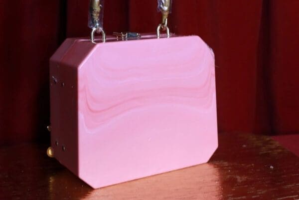 SOLD! 9333 Pink Victorian Box Marie Antoinette Embellished Handbag - Image 5
