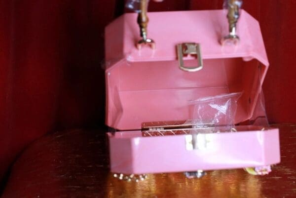 SOLD! 9333 Pink Victorian Box Marie Antoinette Embellished Handbag - Image 8