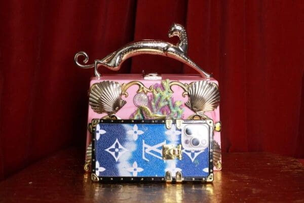 SOLD! 9336 Baroque Boutique Style Mermaid Seahorses Nautical Embellished Handbag - Image 8