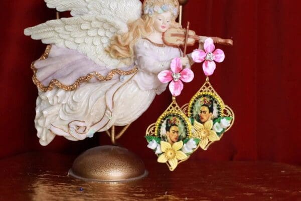 SOLD! 9339 Frida Kahlo Cameo Studs Earrings - Image 2