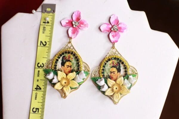 SOLD! 9339 Frida Kahlo Cameo Studs Earrings - Image 5
