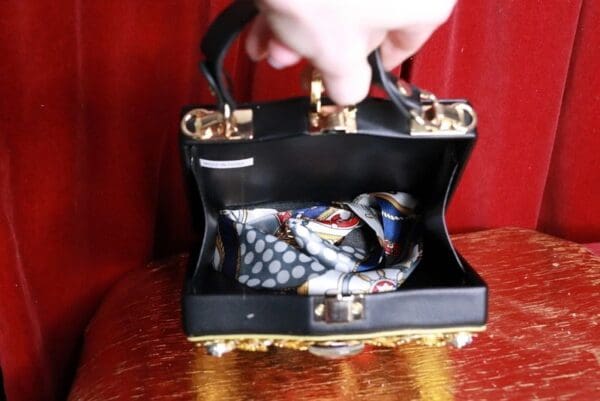 SOLD! 9363 Virgin Mary PU Leather Embellished Handbag - Image 6