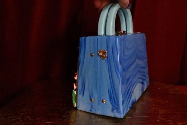 SOLD! 9372 Baroque Boutique Style Mermaid Seahorses Nautical Embellished Handbag - Image 6