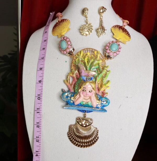SOLD! 9386 Set Of Nautical Little Mermaid Necklace+ Earrings - Image 8